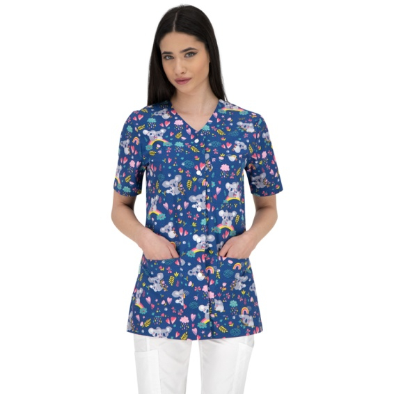 Halat medical albastru cu coala - cu capse [3]
