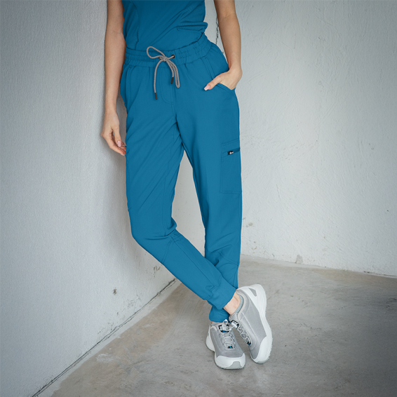 Pantaloni tip jogger caribbean blue - Ricci [4]