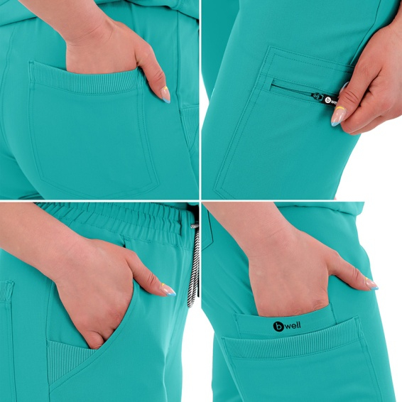 Pantaloni tip jogger turcoaz verde - Ricci [1]