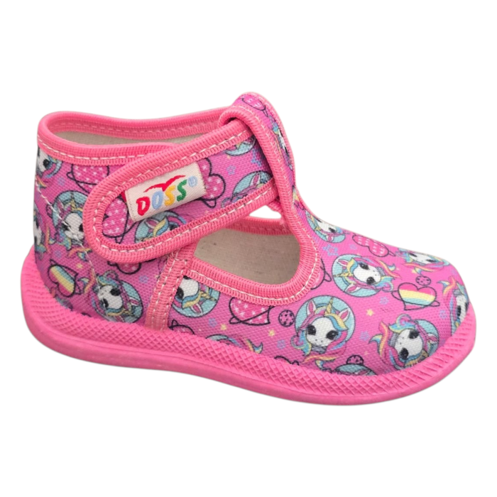 Papuci de casa Doss 5 roz cu unicorn si inimioara - fetite [2]