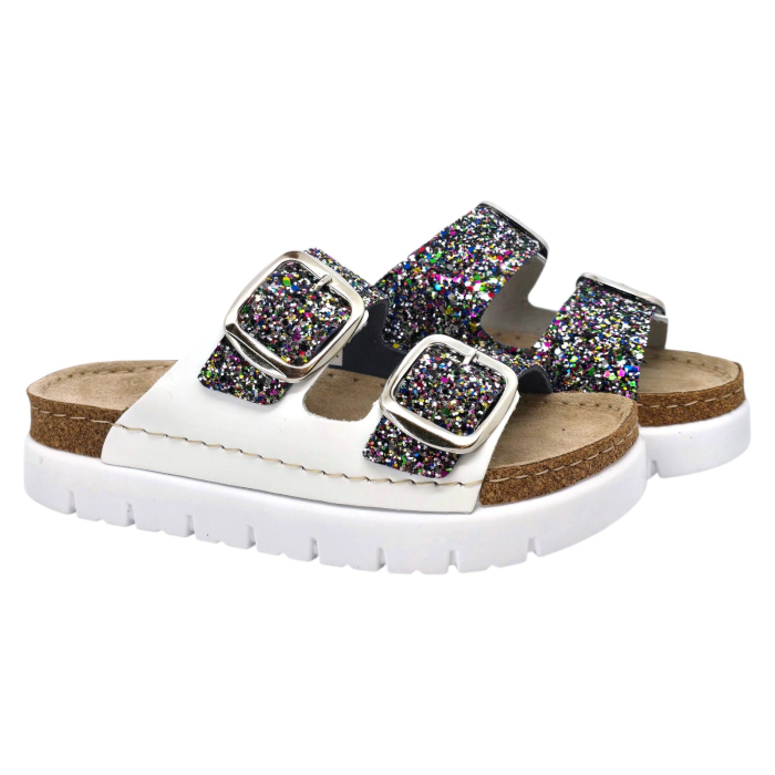 Papuci Doss 689 alb cu slipici - dama [2]