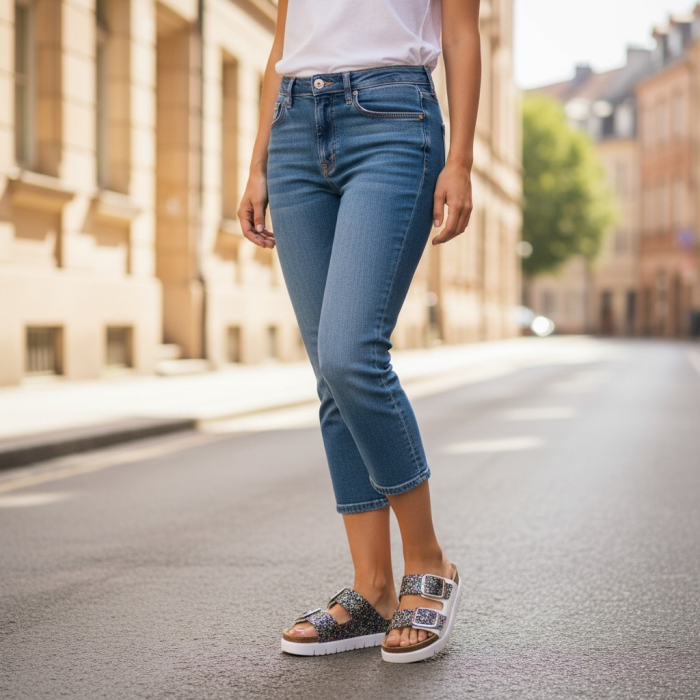 Papuci Doss 689 alb cu slipici - dama [8]