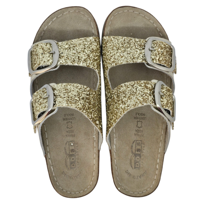 Papuci Doss 689 auriu cu slipici - dama [4]