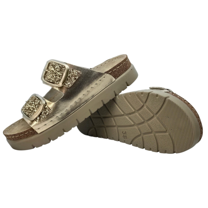 Papuci Doss 689 auriu cu slipici - dama [2]