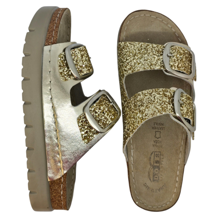 Papuci Doss 689 auriu cu slipici - dama [3]