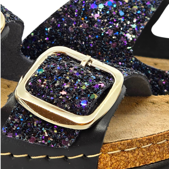 Papuci Doss 689 negru cu sclipici - dama [4]