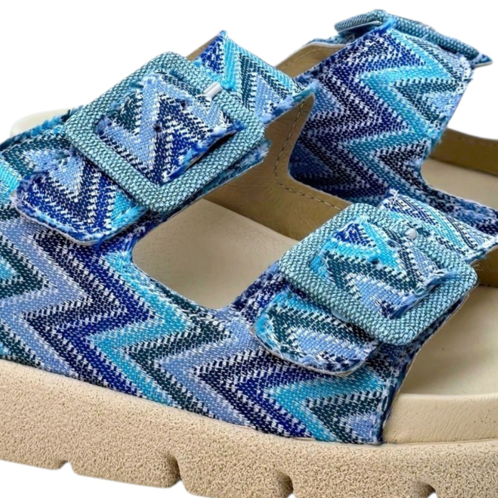 Papuci Dr Feet 16019 albastru cu imprimeu - dama [6]