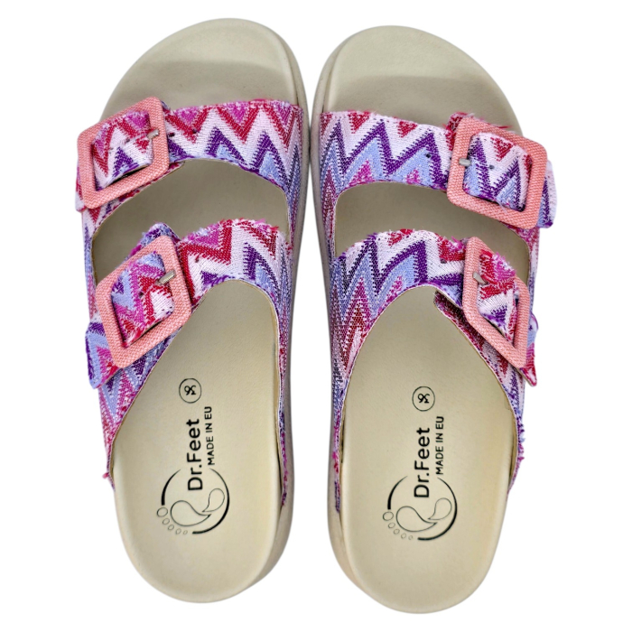 Papuci Dr Feet 16019 roz cu imprimeu - dama [4]