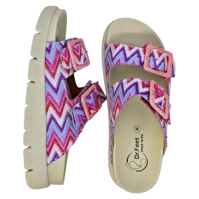 Papuci Dr Feet 16019 roz cu imprimeu - dama [5]