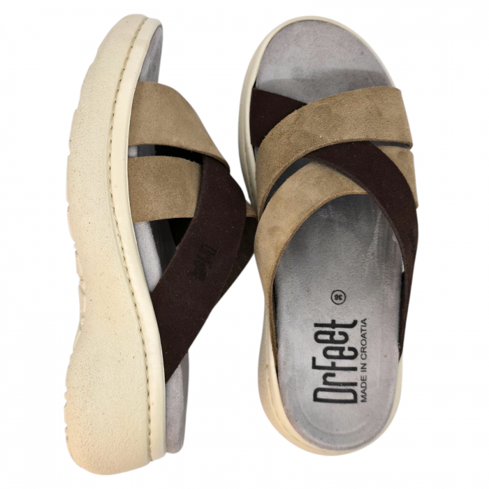 Papuci Dr Feet 18002 bej cu maro - dama [6]