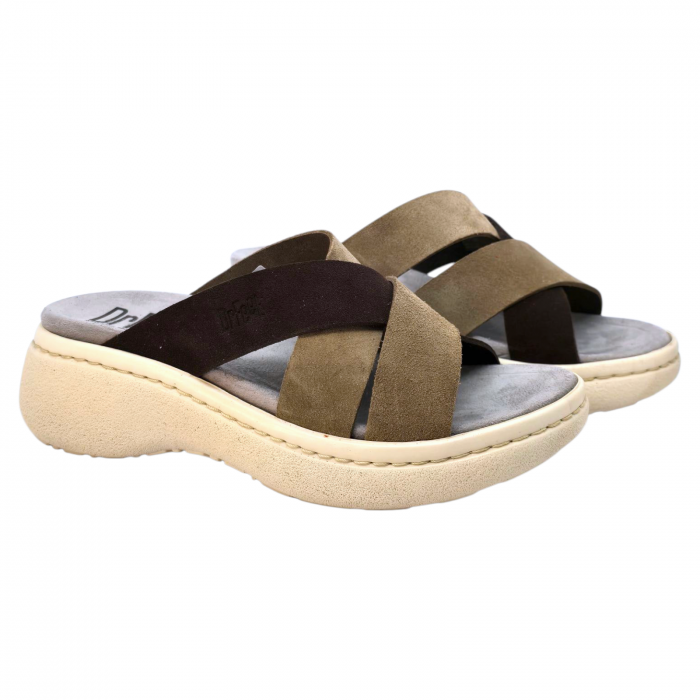 Papuci Dr Feet 18002 bej cu maro - dama [2]