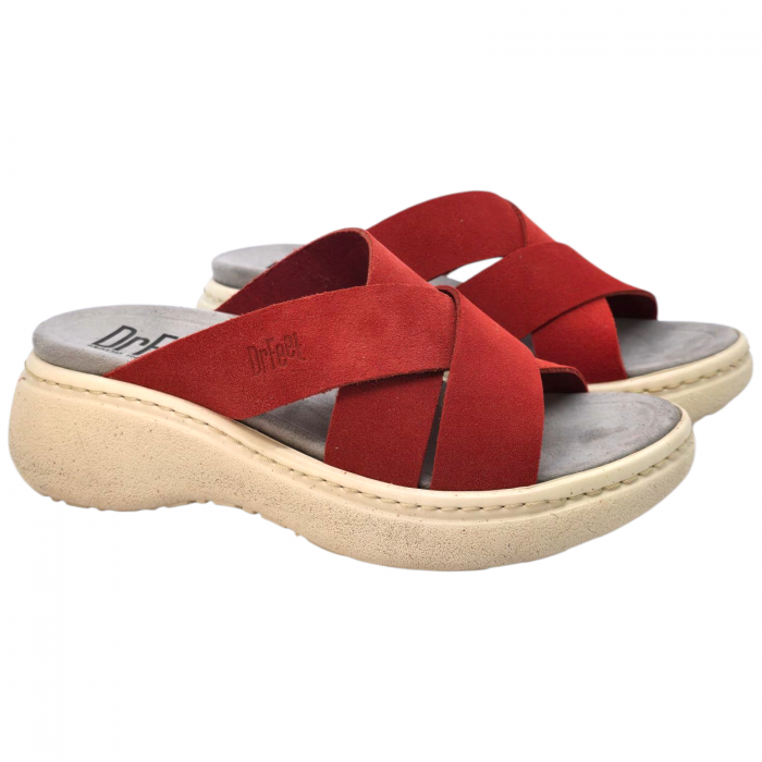 Papuci Dr Feet 18002 rosu - dama [2]