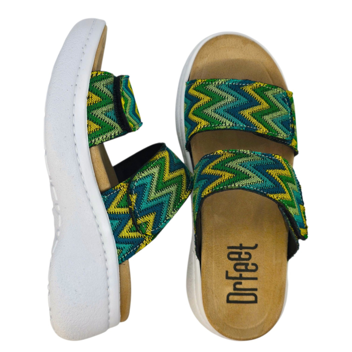 Papuci Dr Feet 21012 verde cu imprimeu - dama [5]