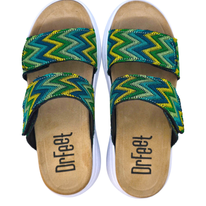 Papuci Dr Feet 21012 verde cu imprimeu - dama [4]