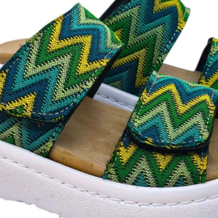 Papuci Dr Feet 21012 verde cu imprimeu - dama [6]