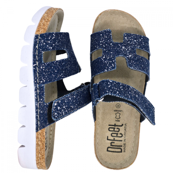 Papuci Dr Feet 9018 albastru jeans - dama [4]