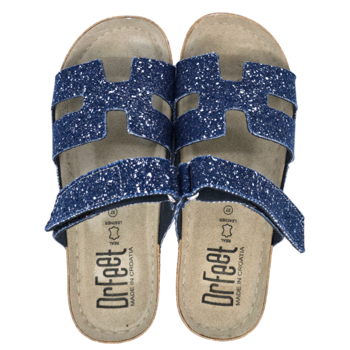 Papuci Dr Feet 9018 albastru jeans - dama [3]