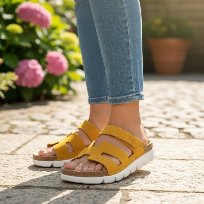 Papuci Dr Feet 9018 galben mustar - dama [6]