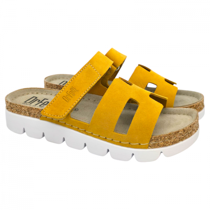 Papuci Dr Feet 9018 galben mustar - dama [2]