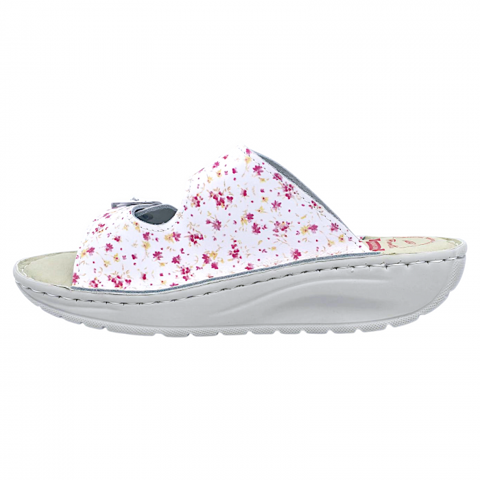 Papuci Piumetta 6273 alb cu floricele - dama [2]