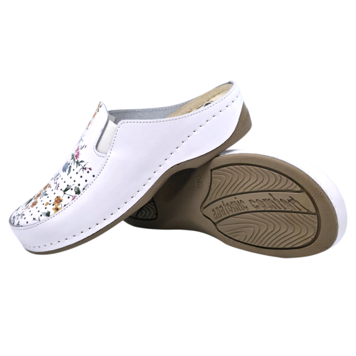 Saboti Dr Feet 2106 flori alb - dama [4]