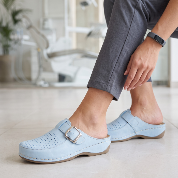 Saboti Dr Feet 2107 albastru deschis - dama [7]