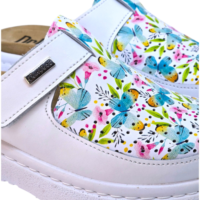 Saboti Dr Feet 21301 alb cu fluturasi - dama [4]