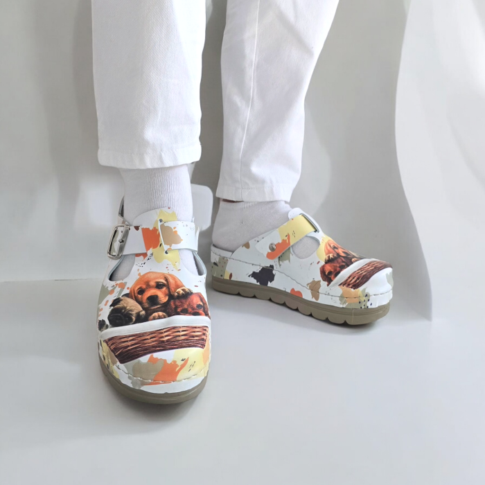 Saboti medicali Doss 516 alb cu catelusi - dama [5]