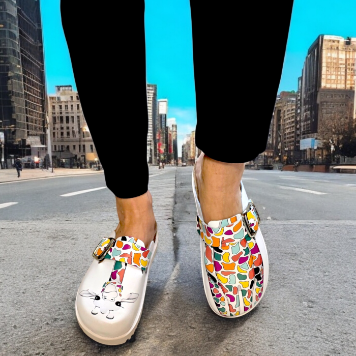 Saboti medicali Dr Feet 16202 alb cu girafa vesela - dama [6]