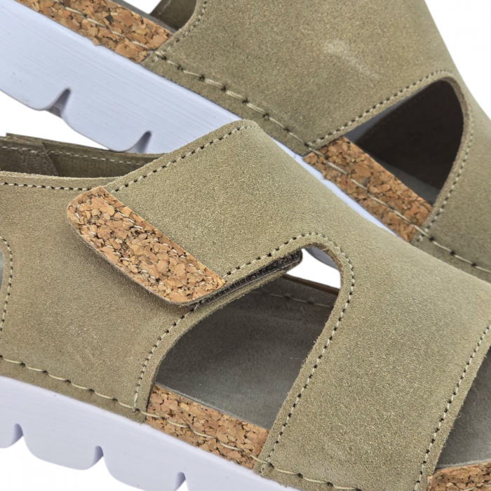 Sandale Dr Feet 9016 maro de cappuccino cu detalii de pluta - dama [3]