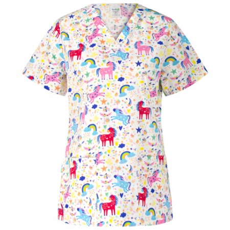 Bluza medicala alba cu unicorni [0]
