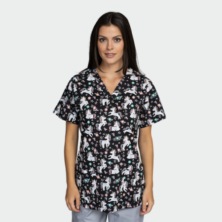 Uniforme și halate medicală - Bluza medicala - Flower Unicorn