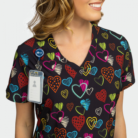 Uniforme și halate medicală - Bluza medicala neagra - Colours of love