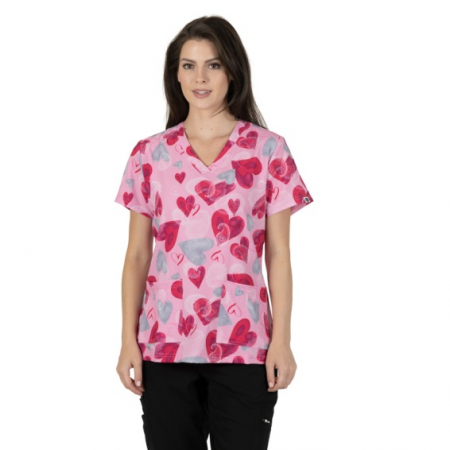 Uniforme și halate medicală - Bluza medicala roz - Love is in the air
