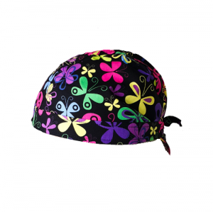 Bonete - Boneta neagra cu fluturasi neon