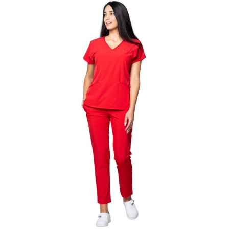 Uniforme și halate medicală - Costum medical  Ambra dama - rosu