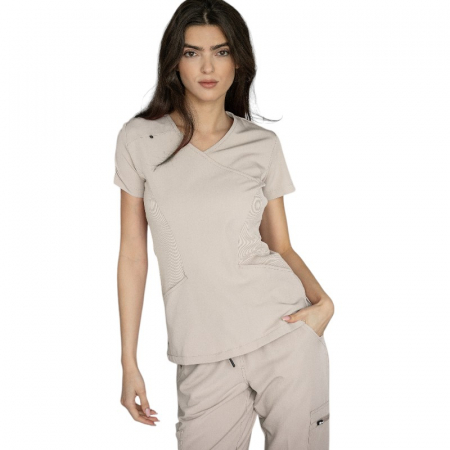 Uniforme și halate medicală - Costum medical Justina dama -  bej pudra
