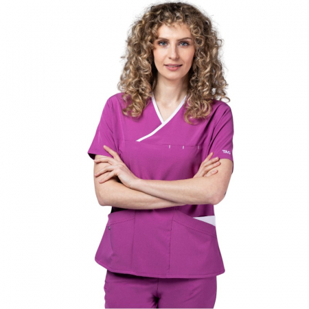 Costum medical Damă - Costum medical Onyx dama - mov cu paspol alb