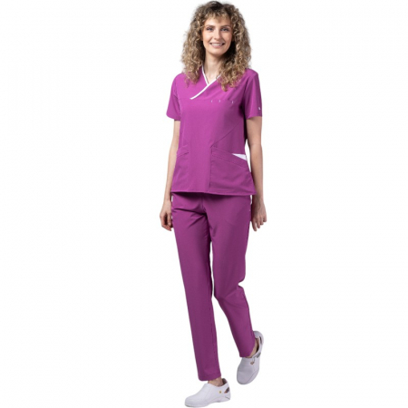 Uniforme și halate medicală - Costum medical Onyx dama - mov cu paspol alb
