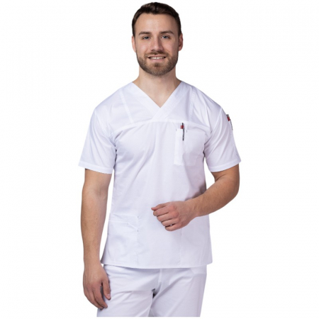 Costum medical PREMIUM unisex - alb [3]