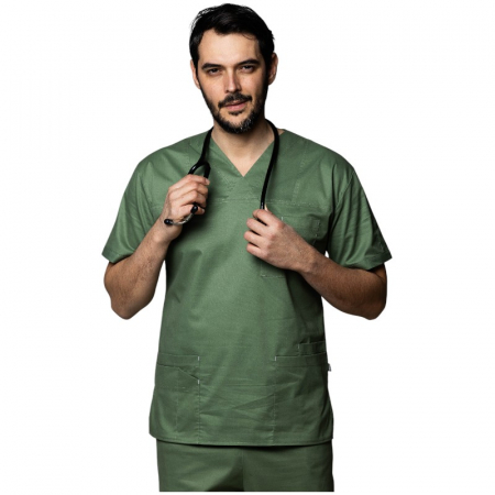 Costum medical PREMIUM unisex - verde khaki [4]