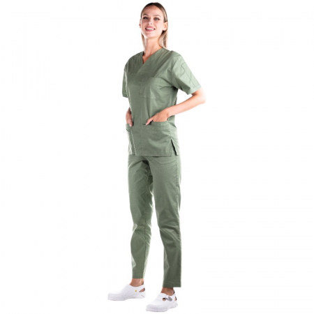 Costum medical PREMIUM unisex - verde khaki [1]