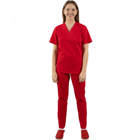 Costume medicale Unisex - Costum medical rosu - unisex STRECH