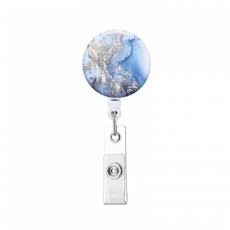 Accesorii medicale - Fashion - Ecuson retractabil " Blue marble"