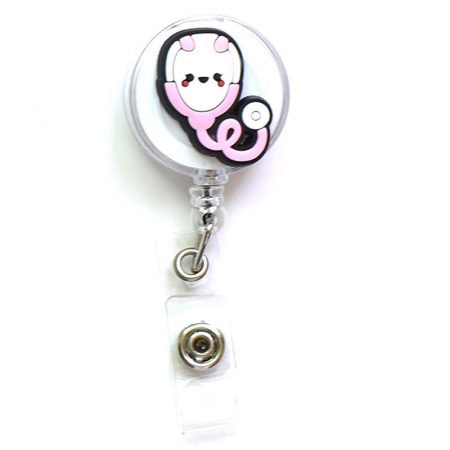 Accesorii medicale - Fashion - Ecuson retractabil "Happy Pink Stetho"