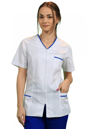 Uniforme și halate medicală - Halat Adela I cu paspol albastru indigo