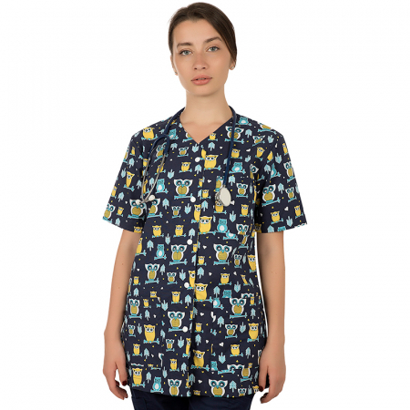 Halat medical bluemarin cu bufnite si capse [1]