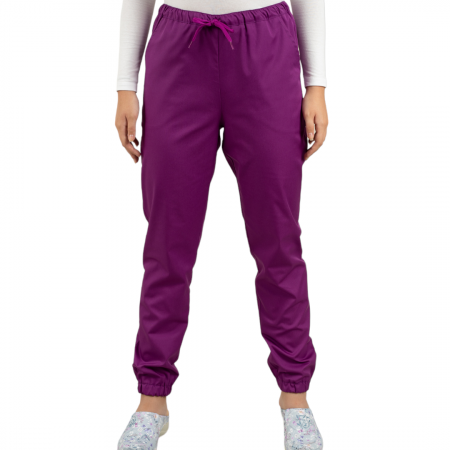 Uniforme și halate medicală - Pantaloni mov cu elastic la glezna - unisex - strech