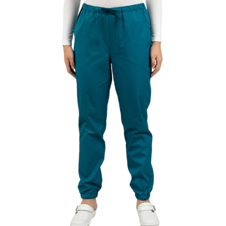 Uniforme și halate medicală - Pantaloni pacific blue cu elastic la glezna - unisex - strech
