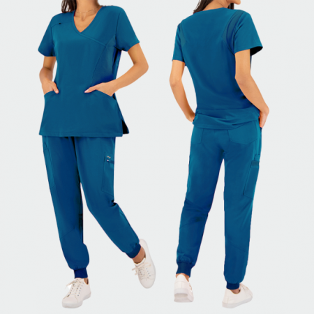 Uniforme și halate medicală - Pantaloni tip jogger caribbean blue - Ricci